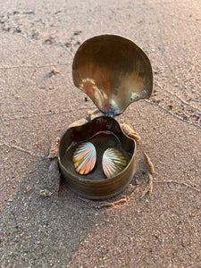 Brass Clam Shell Trinket box