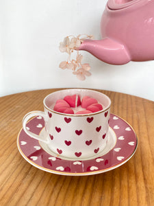 Candy Heart Teacup w/ saucer